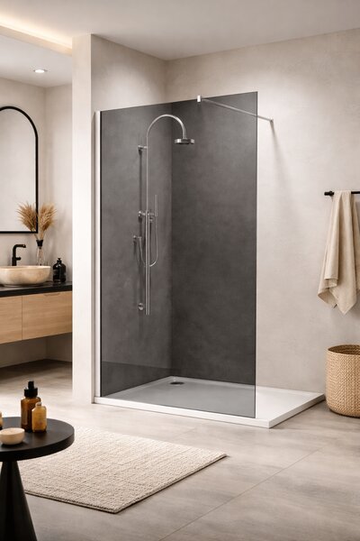 Paravan de dus Walk-In sticla securizata fumurie 8 mm, 70x190 cm