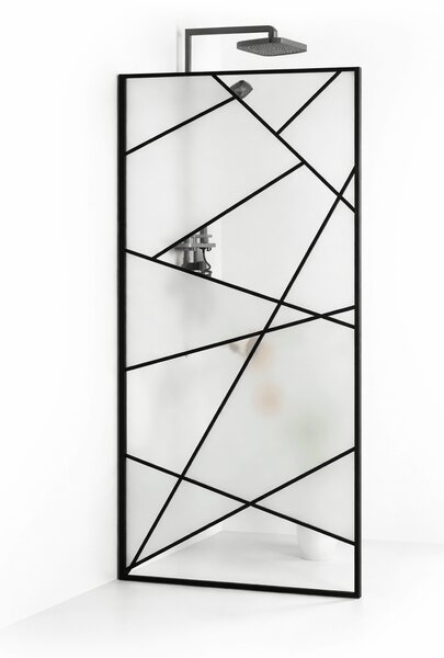 Paravan dus walk-in sticla securizata 8 mm Laser Black 90x190