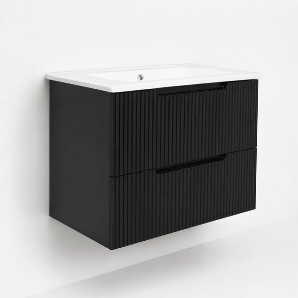Corp Mobilier Baie Suspendat 60 cm Riflat – Nero (Negru)