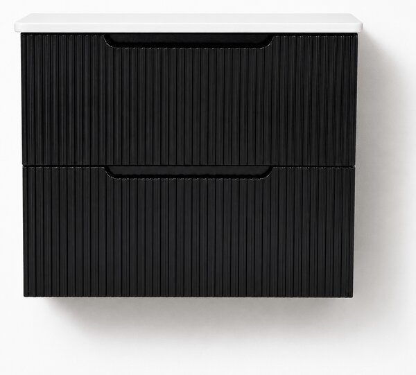 Corp Mobilier Baie Suspendat 60 cm Riflat – Nero (Negru)