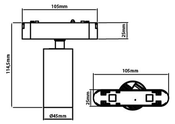 Proiector pe sina magnetica, LED 12W, alb neutru, 960 lm, utilizare in interior