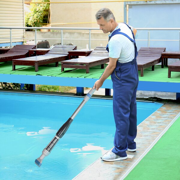 Aspirator de piscina fara fir cu perie, aparat de curata usor pentru piscina cu stalp reglabil în 3 sectiuni | Aosom Romania