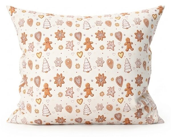 Fata de perna din bumbac GINGERBREAD JOY 45x45 cm, bej