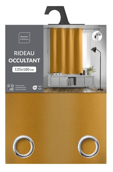 Draperie galben ocru blackout 135x180 cm Occult – douceur d'intérieur