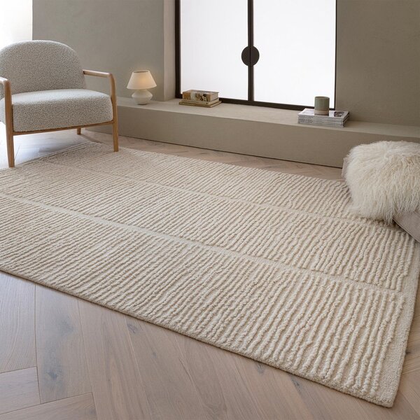 Covor fildeș țesut manual din lână 120x170 cm Zennith Column – Asiatic Carpets