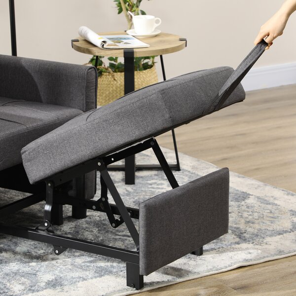 Fotoliu extensibil 3 in 1 HOMCOM cu spatar reglabil,Perna,53x169x45 cm,pentru biroul de acasa, Dormitor, Sufragerie, Gri | Aosom Romania