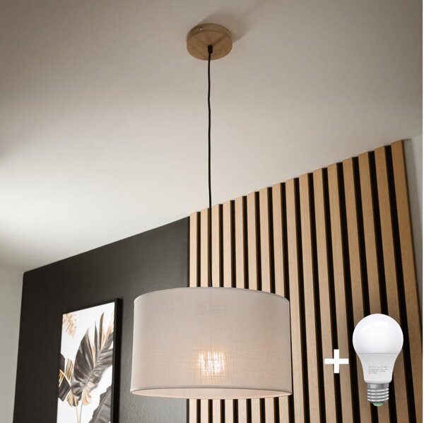 Lustră pe cablu Brilagi ANTHONY 1xE27/60W/230V stejar/alb
