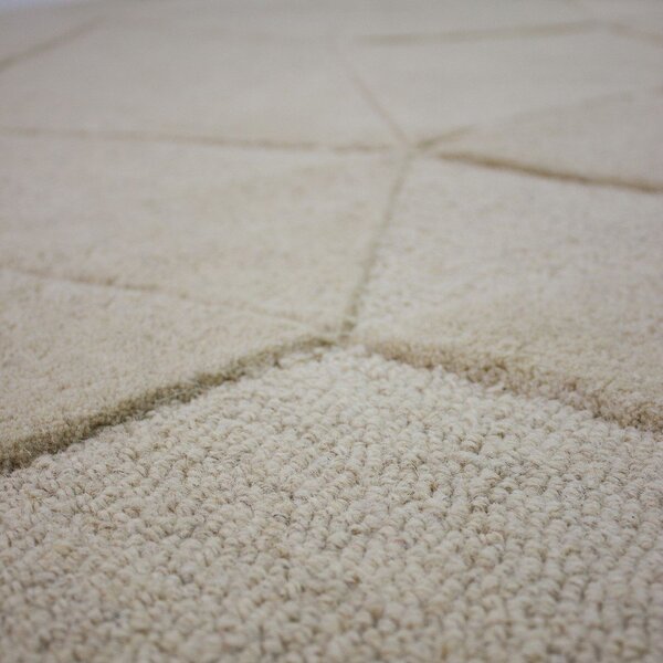 Covor bej țesut manual rotund din lână ø 160 cm Shard – Flair Rugs