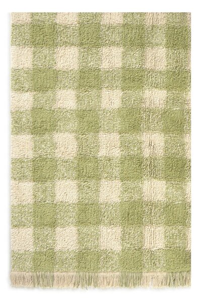 Covor pentru copii verde lavabil/țesut manual din bumbac 90x120 cm Vichy – Lorena Canals