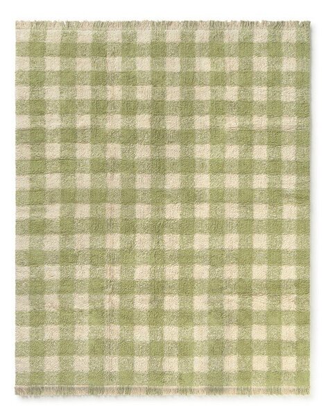 Covor pentru copii verde lavabil/țesut manual din bumbac 90x120 cm Vichy – Lorena Canals