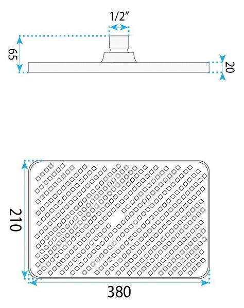 Pălărie de duș dreptunghiulară REA JS-032 Brushed Nickel