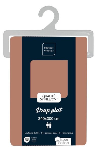 Cearceaf somon din bumbac 240x300 cm Lina – douceur d'intérieur