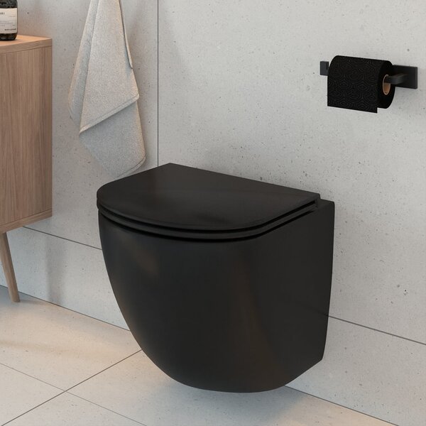 Oltens Hamnes vas wc agăţat fără margine negru mat 42013300