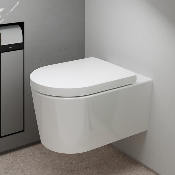 Hansgrohe EluPura S vas wc cu capac soft-close agăţat fără margine alb lucios 60292450