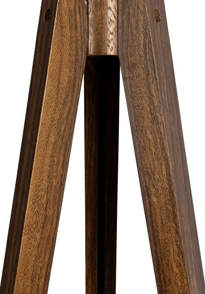 Moderne vloerlamp walnoot hout met beige bouclé kap 50cm - Tripod Classic