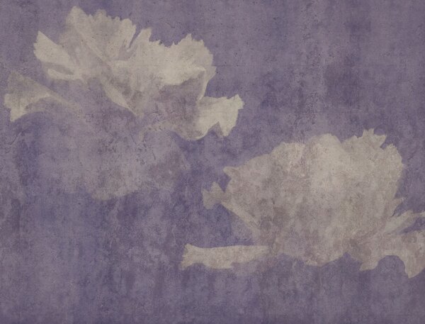 Fototapet Flori albe pe un fundal violet, Fototapet flori, Fototapet populare, t01118 - Tapeko.ro