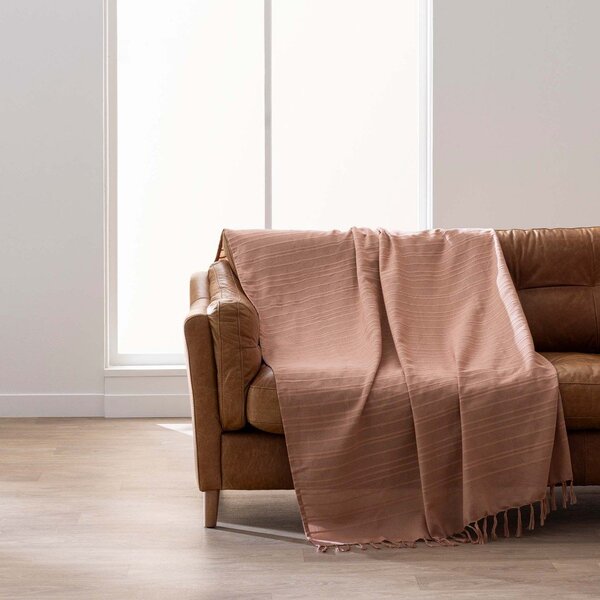 Cuvertură teracotă din bumbac 180x220 cm Lilia – douceur d'intérieur