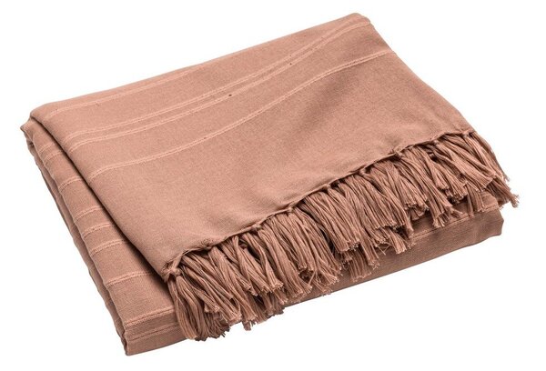Cuvertură teracotă din bumbac 180x220 cm Lilia – douceur d'intérieur