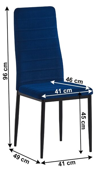 Scaun de sufragerie Antigone NEW (albastru + negru). 1028857