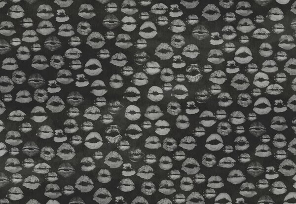 Fototapet Fundal alb-negru cu urme de ruj, Fototapet abstracte, Fototapet populare, t01086 - Tapeko.ro