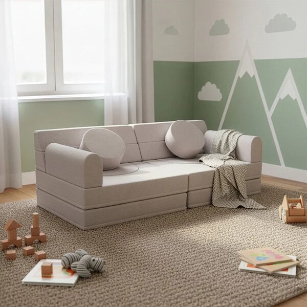 Juskys Canapea pentru copii Kayo 150x75x50 cm - bej