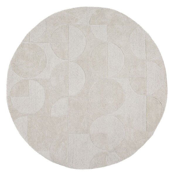 Covor fildeș țesut manual rotund din lână ø 160 cm Gigi – Flair Rugs