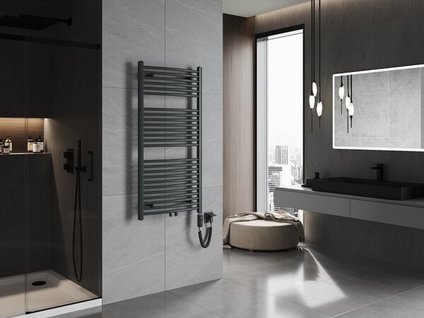 Mexen Ares, element electric de încălzire 1200x600 mm + tijă de încălzire 600 W, antracit, W102-1200-600-2600-66