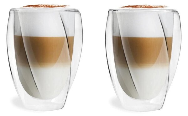Set 2 pahare cu perete dublu Vialli Design Latte, 300 ml