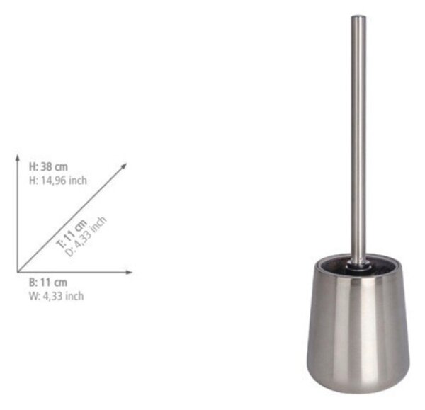 Perie de WC argintie din oțel inoxidabil Solid – Wenko