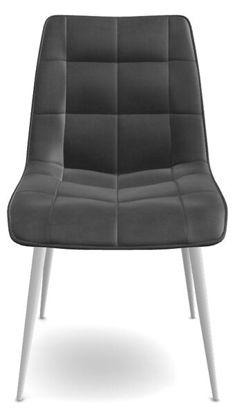 Scaun CHIC, gri/crom, stofa catifelata/metal, 50x58x88 cm