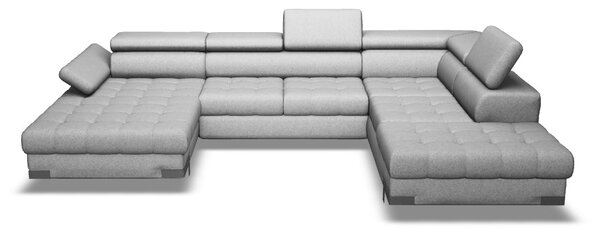 Coltar extensibil SELVA XL, sezlong stanga, stofa clasica gri - Austin