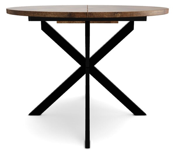 Masa extensibila pentru sufragerie GASTON, nuc/negru, 100/135x100x75 c