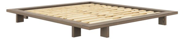 Pat matrimonial maro din lemn masiv de pin cu somieră 180x200 cm Japan – Karup Design