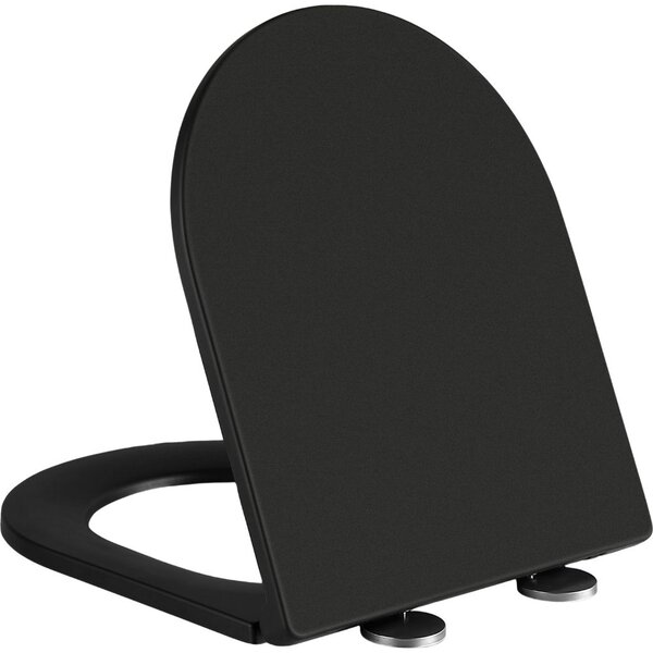 Capac WC Erga din duroplast, Lily, Siena, seria Tina, negru mat, ERG-V03-ND-SEATSH042-BK