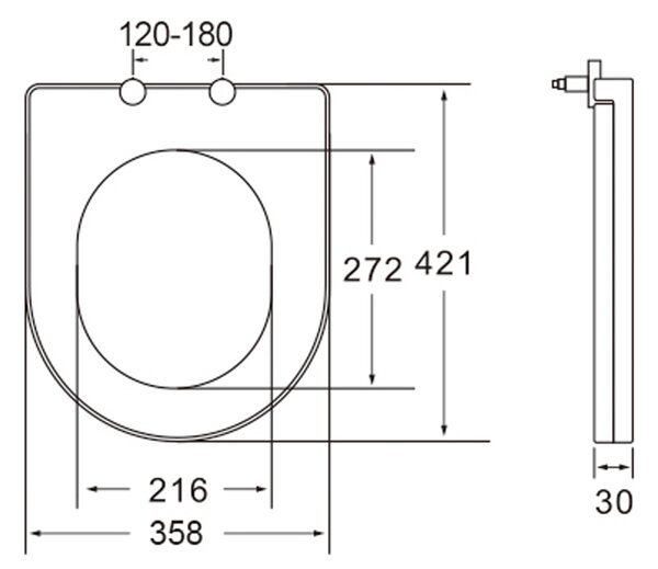 Capac WC Erga din duroplast, Lily, Siena, seria Tina, negru mat, ERG-V03-ND-SEATSH042-BK