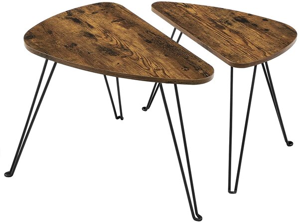 Masute de cafea design TAYLOR set 2 buc, rustic maro