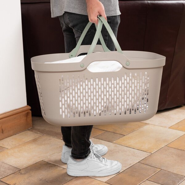 Coș de rufe maro deschis din plastic 45 l – Addis