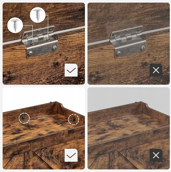 Cutie de depozitare cu capac TAYLOR 100x40 cm, maro rustic