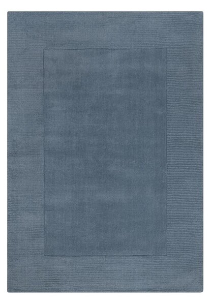 Covor albastru închis țesut manual din lână 120x170 cm Textured Wool Border – Flair Rugs