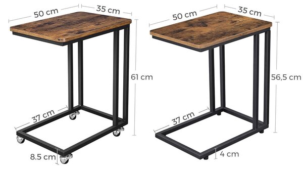 Masuta mobila TAYLOR 50x35cm, maro rustic
