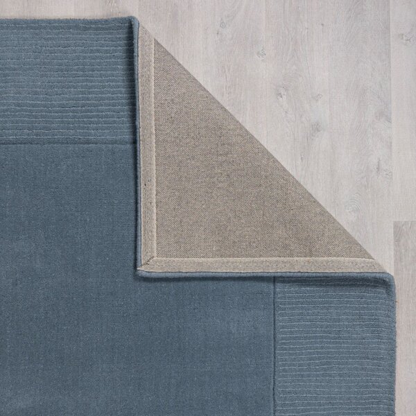 Covor albastru închis țesut manual din lână 120x170 cm Textured Wool Border – Flair Rugs