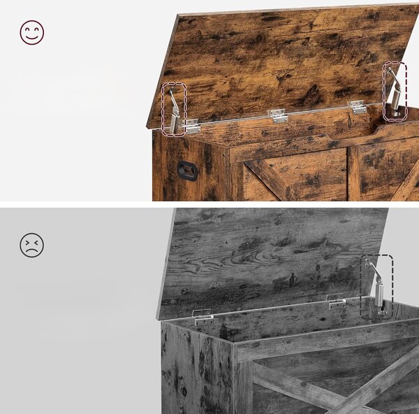 Cutie de depozitare cu capac TAYLOR 100x40 cm, maro rustic