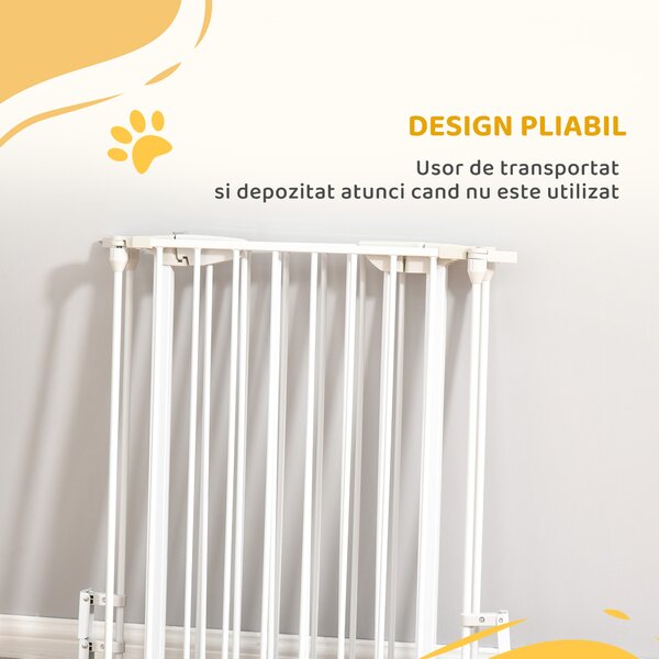 PawHut Gard Pliabil și Modular pentru Câini cu 3 Panouri Alb | Aosom Romania