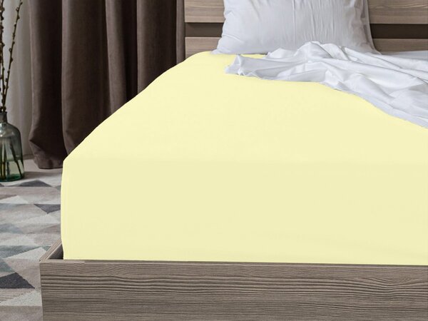 Cearsaf Jersey cu elastic 180 x 200 cm galben