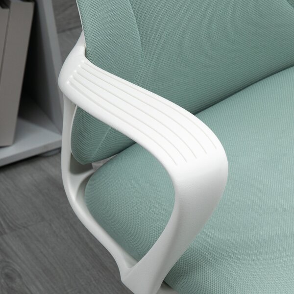 Vinsetto Scaun de birou ergonomic, cu înălțime ajustabilă și balans, 62x56x110-119,5 cm, verde | Aosom Romania