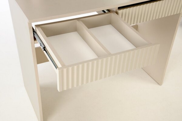 Masa de toaleta HOLLYWOOD 2, casmir, PAL laminat, cu oglinda si iluminare LED, 94x43x140 cm
