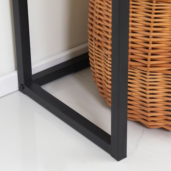 HOMCOM Consola pentru hol cu sertar, masa consola din lemn cu picioare din otel, 80x30x76cm, maro si negru | Aosom Romania