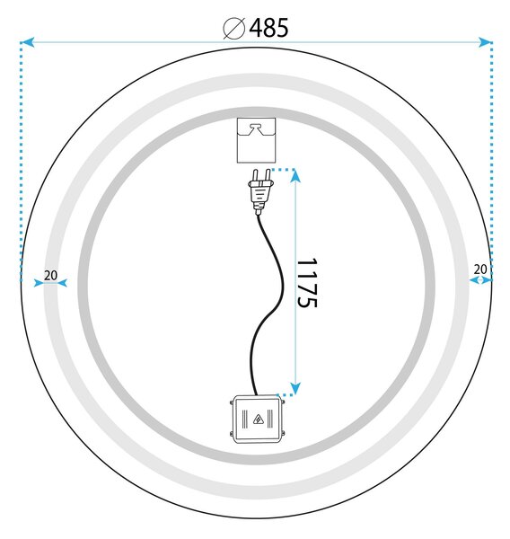 Oglindă LED 50cm BAS
