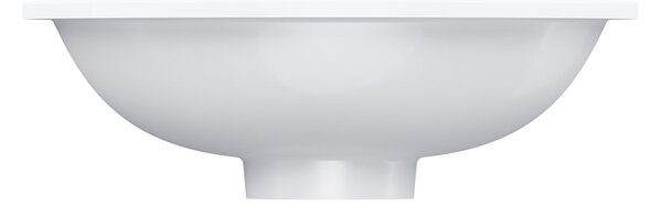 Omnires Shell M+ lavoar 38x25 cm ovale sub blat alb luciu SHELL380UPBP