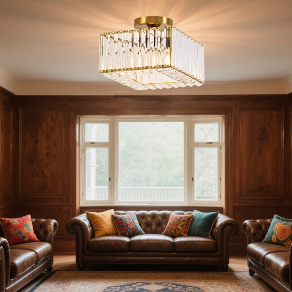 Light Prestige Vetro lampă de tavan 1x15 W auriu LP-2910/1C GD square